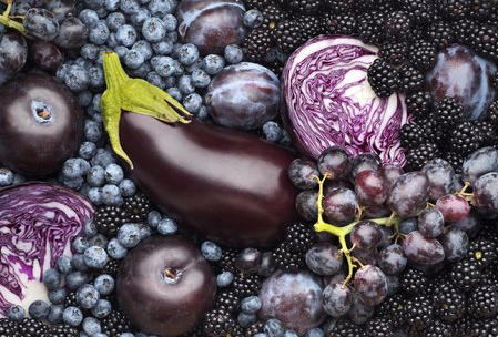 frutas verduras purpura