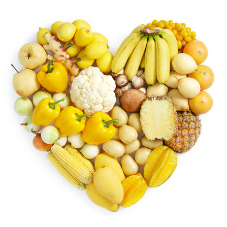 frutas verduras amarillo