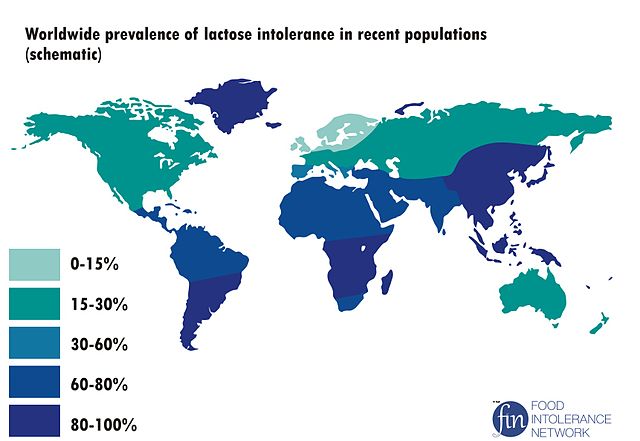prevalencia mundial intolerancia lactosa