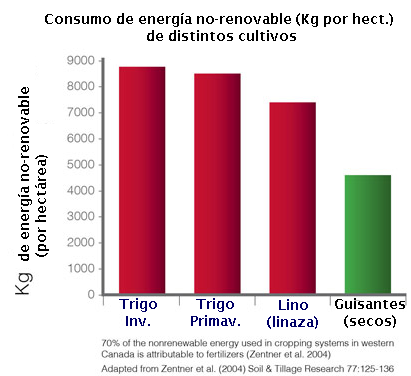 Consumo energia no renovable legumbres